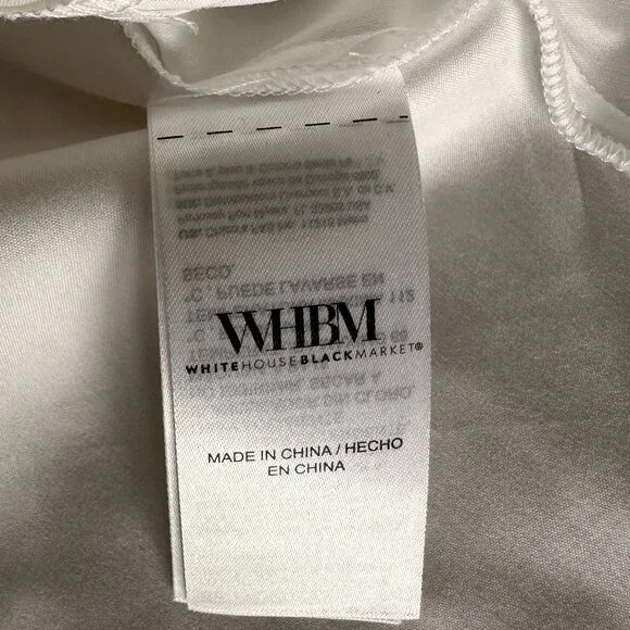 WHBM White Button Down Poplin Shirt Size: 2 - Business Casual Quiet Luxury - Picture 9 of 10